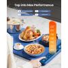 Gaiatop Food Warming Mat, Fast-Heating Silicone Electric Warming Tray with Heat Insulating Pad, 7-Level Temp 8h Timer Food Warmer Mat, Portable Heating Mat for Countertop Gatherings Party Home, Blue(Blue)