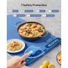 Gaiatop Food Warming Mat, Fast-Heating Silicone Electric Warming Tray with Heat Insulating Pad, 7-Level Temp 8h Timer Food Warmer Mat, Portable Heating Mat for Countertop Gatherings Party Home, Blue(Blue)