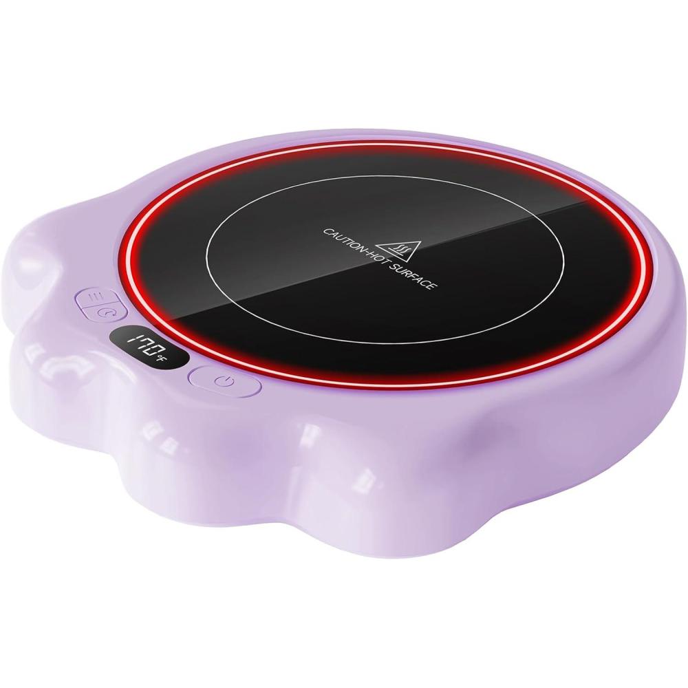 imageGaiatop Mug Warmer 50W Cute Cat Paw Cup Warmers 3 Temp Settings 210H Auto Shut Off Coffee Accessories Keep Beverage Hot for Desk and Home Heated Plate Stocking Stuffers for Tea Candle PinkPurple