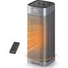 Gaiatop Space Heaters for Indoor Use, Portable Electric Heater with Thermostat, 1500W PTC Ceramic Room Heater with Remote, 5 Modes, 60° Oscillating, 12H Timer Fast Heating Bedroom Office Bathroom Home(Silver)
