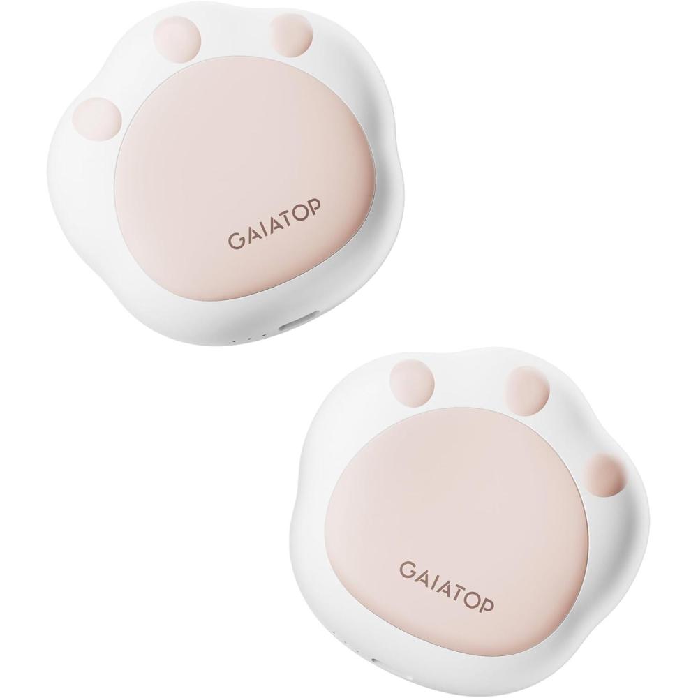 imageGaiatop Hand Warmers Rechargeable 2 Pack Cute Cat Paw Design 3 Levels Magnetic Electric Pocket Heater Reusable Portable Hot Hands Stocking Stuffers Gifts for Women Men Cat LoverWhite