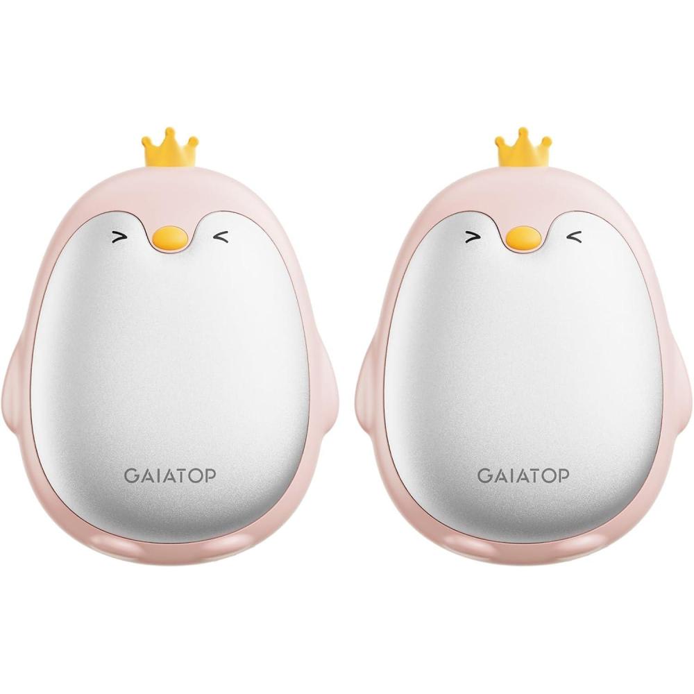 imageGaiatop Magnetic Hand Warmers Rechargeable 2 Pack 3 Settings Cute Pocket Penguin Fast Hot Hands Reusable Portable Electric Heater for Camping Hunting Golf Stocking Stuffers Gifts for Women MenPink