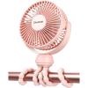 Gaiatop Mini Portable Stroller Fan, Battery Operated Small Clip on, Detachable 3 Speed Rechargeable, 360° Rotate Flexible Tripod Better Cooling for Car Seat Crib Treadmill Travel Black(pink)