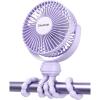 Gaiatop Mini Portable Stroller Fan, Battery Operated Small Clip on, Detachable 3 Speed Rechargeable, 360° Rotate Flexible Tripod Better Cooling for Car Seat Crib Treadmill Travel Black(purple)