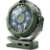 Gaiatop Portable Camping Fan with LED Lantern, 360°Rotation and Clip on for Desk, 4000mAh USB Rechargeable Battery Powered, Digital Display and Hanging Hook for Tent Outdoor Travel Bedroom Black(Green)