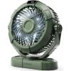 Gaiatop Portable Camping Fan with LED Lantern, Power Display 360° Head Rotation, Hanging Hook for Tent, 3 Speed Quiet Rechargeable, 4000mAh Battery Operated USB Fans for Indoor Outdoor Travel Black(Green)