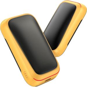 Gaiatop Electric Hand Warmers Rechargeable, Magnetic Pocket Hand Warmer 2-Pack, 3s Fast Heating, Fits in Gloves, for Winter Sports, Hunting Accessories, Stocking Stuffers Gifts for Men Women(Yellow)