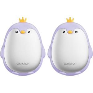 Gaiatop Magnetic Hand Warmers Rechargeable 2 Pack, 3 Settings Cute Pocket Penguin, Fast Hot Hands Reusable Portable Electric Heater for Camping Hunting Golf, Stocking Stuffers Gifts for Women Men(Purple)