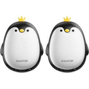 Gaiatop Magnetic Hand Warmers Rechargeable 2 Pack, 3 Settings Cute Pocket Penguin, Fast Hot Hands Reusable Portable Electric Heater for Camping Hunting Golf, Stocking Stuffers Gifts for Women Men(Black)