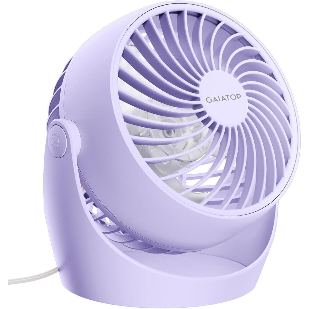 imageGaiatop Desk Fan 5Inch Portable Electric Table Desktop Air Circulator Fans Small but Powerful with 3 Speed 360 Adjustable Tilt for Cooling Home Dorm Office Bedroom Bathroom Kitchen PinkPurple