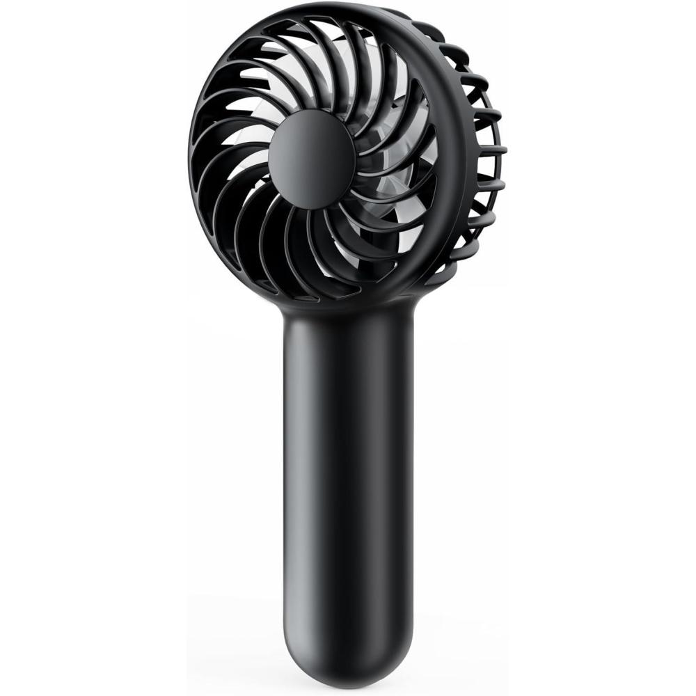 imageGaiatop Mini Portable Handheld Fan 3 Speed Powerful Battery Operated Small USB Rechargeable Personal Fan for Makeup Eyelash Camping Beach Airplane Travel Essentials for Women GirlsBlack