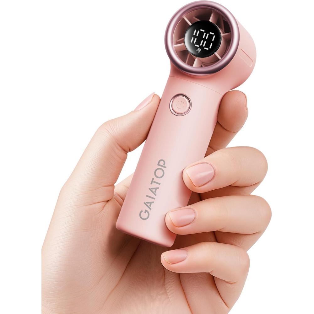 imageGaiatop Mini Portable Handheld Fan 4000mAh 15h Max Runtime Personal Turbo Fans Pocket Size High Speed 1100 Adjustable Small Hand Fan Outdoor Travel Concert Essentials Gifts for Women Men PinkPink