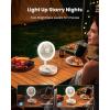 Gaiatop Foldable Small Desk Fan with LED Night Light, Wireless 6000mAh Battery Powered Portable Fan USB Rechargeable, Bedroom Office Dorm Travel Camping Cruise Essentials, Gifts for Women Men, Black(White)