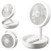 Gaiatop Foldable Small Desk Fan with LED Night Light, Wireless 6000mAh Battery Powered Portable Fan USB Rechargeable, Bedroom Office Dorm Travel Camping Cruise Essentials, Gifts for Women Men, Black(White)