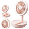 Gaiatop Foldable Small Desk Fan with LED Night Light, Wireless 6000mAh Battery Powered Portable Fan USB Rechargeable, Bedroom Office Dorm Travel Camping Cruise Essentials, Gifts for Women Men, Black(Pink)
