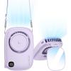 Gaiatop Mini Neck Fan, Rechargeable Handheld Desk Use, LED Power Display 3 Speed 360°Rotate Mirror for Lash Makeup, Cute Camera Design Small Portable USB Fans Personal Cooling Travel Essentials(Purple)