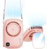 Gaiatop Mini Neck Fan, Rechargeable Handheld Desk Use, LED Power Display 3 Speed 360°Rotate Mirror for Lash Makeup, Cute Camera Design Small Portable USB Fans Personal Cooling Travel Essentials(Pink)