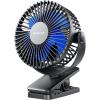 Gaiatop Portable Clip on Fan Battery Operated, Small Powerful 3 Speed Quiet 360° Rotate, USB Rechargeable Mini Personal Cooling Fan for Desk Table Home Office Stroller Camping Women Gifts Light Blue(black blue)