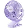 Gaiatop Portable Clip on Fan Battery Operated, Small Powerful 3 Speed Quiet 360° Rotate, USB Rechargeable Mini Personal Cooling Fan for Desk Table Home Office Stroller Camping Women Gifts Light Blue(light purple)