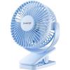 Gaiatop Portable Clip on Fan Battery Operated, Small Powerful 3 Speed Quiet 360° Rotate, USB Rechargeable Mini Personal Cooling Fan for Desk Table Home Office Stroller Camping Women Gifts Light Blue(light Blue)