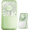 Gaiatop Portable Handheld Fan, 3 Speed LED Makeup Mirror with Light, Folding Stand for Desktop, Rechargeable Mini Personal Fans Small Travel Essentials Gifts for Women Girls(Green)