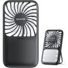 Gaiatop Portable Handheld Fan, 3 Speed LED Makeup Mirror with Light, Folding Stand for Desktop, Rechargeable Mini Personal Fans Small Travel Essentials Gifts for Women Girls(Black)