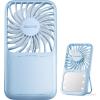 Gaiatop Portable Handheld Fan, 3 Speed LED Makeup Mirror with Light, Folding Stand for Desktop, Rechargeable Mini Personal Fans Small Travel Essentials Gifts for Women Girls(Blue)
