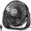 Gaiatop USB Desk Fan, 3 Speeds Strong Airflow, 5.5 Inch Portable 90° Rotate Quiet Cooling, Small Personal Table Fans for Bedroom Home Office Travel Black(Black)