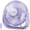 Gaiatop USB Desk Fan, 3 Speeds Strong Airflow, 5.5 Inch Portable 90° Rotate Quiet Cooling, Small Personal Table Fans for Bedroom Home Office Travel Black(Purple)