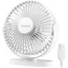 Gaiatop USB Desk Fan, 5.5 Inch Small Quiet Powerful 3 Speeds 90° Rotate, Personal Mini Portable Desktop Table Fans, Cooling for Home Office Car Travel Indoor Outdoor Pink(White)