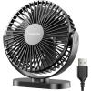 Gaiatop USB Desk Fan, 5.5 Inch Small Quiet Powerful 3 Speeds 90° Rotate, Personal Mini Portable Desktop Table Fans, Cooling for Home Office Car Travel Indoor Outdoor Pink(Black)