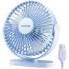 Gaiatop USB Desk Fan, 5.5 Inch Small Quiet Powerful 3 Speeds 90° Rotate, Personal Mini Portable Desktop Table Fans, Cooling for Home Office Car Travel Indoor Outdoor Pink(Blue)