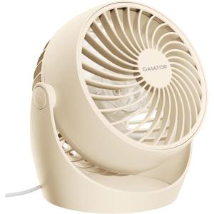 Gaiatop Desk Fan, 5-Inch Portable Electric Table Desktop Air Circulator Fans, Small but Powerful with 3 Speed 360° Adjustable Tilt for Cooling Home Dorm Office Bedroom Bathroom Kitchen, Pink(Beige)