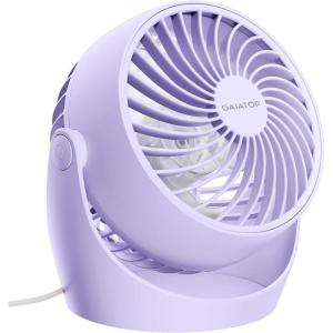 Gaiatop Desk Fan, 5-Inch Portable Electric Table Desktop Air Circulator Fans, Small but Powerful with 3 Speed 360° Adjustable Tilt for Cooling Home Dorm Office Bedroom Bathroom Kitchen, Pink(Purple)