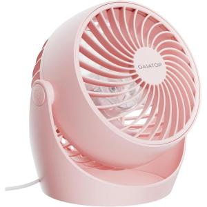 Gaiatop Desk Fan, 5-Inch Portable Electric Table Desktop Air Circulator Fans, Small but Powerful with 3 Speed 360° Adjustable Tilt for Cooling Home Dorm Office Bedroom Bathroom Kitchen, Pink(Pink)