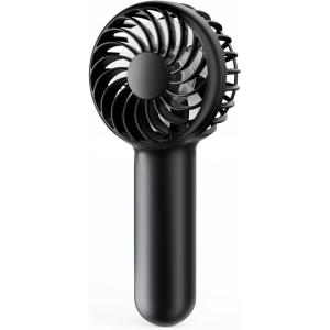 Gaiatop Mini Portable Handheld Fan, 3 Speed Powerful Battery Operated, Small USB Rechargeable Personal Fan for Makeup Eyelash, Camping Beach Airplane Travel Essentials for Women Girls(Black)