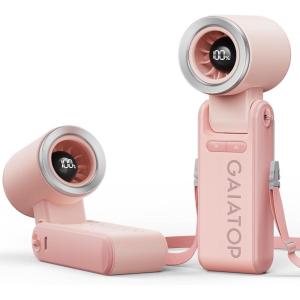 Gaiatop Portable Handheld Turbo Fan, 21 Hrs Cooling, 180° Foldable 4-in-1 Hand Held Fans, 6-Speed (1-100) Personal Mini Handheld Fans, Small Portable Fan for Travel, Working, Outdoor Women Gifts White(Pink)