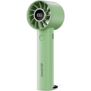 Gaiatop Portable Mini Fan, 3 Speed Handheld Fans with Power Display Flashlight, USB Rechargeable Battery, Lightweight Personal Cooling for Women Men Indoor Outdoor Travel Black(Green)