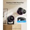 Gaiatop Desk Fan with Touch Control, 4000mAh Battery, 5 Speeds Ultra Quiet Bedroom Fan with LED Display, 90° Tilt, 7.7 Inch USB-C Rechargeable Desktop Fan for Dorm Office Room Home Office, Black(Black Purple)