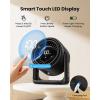 Gaiatop Desk Fan with Touch Control, 4000mAh Battery, 5 Speeds Ultra Quiet Bedroom Fan with LED Display, 90° Tilt, 7.7 Inch USB-C Rechargeable Desktop Fan for Dorm Office Room Home Office, Black(Black)