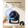 Gaiatop Desk Fan with Touch Control, 4000mAh Battery, 5 Speeds Ultra Quiet Bedroom Fan with LED Display, 90° Tilt, 7.7 Inch USB-C Rechargeable Desktop Fan for Dorm Office Room Home Office, Black(Black Purple)