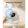 Gaiatop Desk Fan with Touch Control, 4000mAh Battery, 5 Speeds Ultra Quiet Bedroom Fan with LED Display, 90° Tilt, 7.7 Inch USB-C Rechargeable Desktop Fan for Dorm Office Room Home Office, Black(Beige)