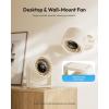 Gaiatop Desk Fan with Touch Control, 4000mAh Battery, 5 Speeds Ultra Quiet Bedroom Fan with LED Display, 90° Tilt, 7.7 Inch USB-C Rechargeable Desktop Fan for Dorm Office Room Home Office, Black(White Beige)