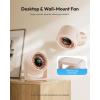 Gaiatop Desk Fan with Touch Control, 4000mAh Battery, 5 Speeds Ultra Quiet Bedroom Fan with LED Display, 90° Tilt, 7.7 Inch USB-C Rechargeable Desktop Fan for Dorm Office Room Home Office, Black(Pink)