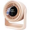 Gaiatop Desk Fan with Touch Control, 4000mAh Battery, 5 Speeds Ultra Quiet Bedroom Fan with LED Display, 90° Tilt, 7.7 Inch USB-C Rechargeable Desktop Fan for Dorm Office Room Home Office, Black(Pink)