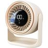 Gaiatop Desk Fan with Touch Control, 4000mAh Battery, 5 Speeds Ultra Quiet Bedroom Fan with LED Display, 90° Tilt, 7.7 Inch USB-C Rechargeable Desktop Fan for Dorm Office Room Home Office, Black(White Beige)