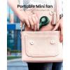 Gaiatop Mini Portable Fan, Small and Powerful, Cute Design 3 Speed Personal Handheld fan and Desktop with Base, Lightweight USB Rechargeable for Travel Lash Makeup Girl Women Summer Gift Green(Navy green)