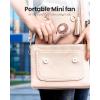 Gaiatop Mini Portable Fan, Small and Powerful, Cute Design 3 Speed Personal Handheld fan and Desktop with Base, Lightweight USB Rechargeable for Travel Lash Makeup Girl Women Summer Gift Green(Pink)