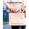Gaiatop Mini Portable Fan, Small and Powerful, Cute Design 3 Speed Personal Handheld fan and Desktop with Base, Lightweight USB Rechargeable for Travel Lash Makeup Girl Women Summer Gift Green(White)