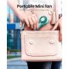 Gaiatop Mini Portable Fan, Small and Powerful, Cute Design 3 Speed Personal Handheld fan and Desktop with Base, Lightweight USB Rechargeable for Travel Lash Makeup Girl Women Summer Gift Green(Green)